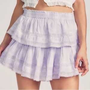 Loveshackfancy ruffle skirt in violet new without tags